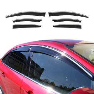 Ford Focus HB 5D Wind Deflector - Omac - Chrome 6 Pcs Acrylic - Black - '12-'14 Ford Focus HB 5D Wind Deflector - Omac - Chrome 6 Pcs Acrylic - Black - '12-'14